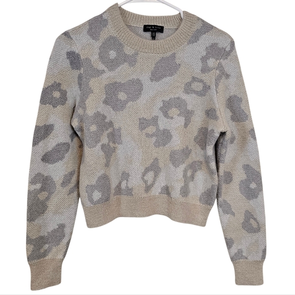 rag & bone Sweaters - Rag & Bone Mohair Angora Leppard Animal Print Crewneck Sweater